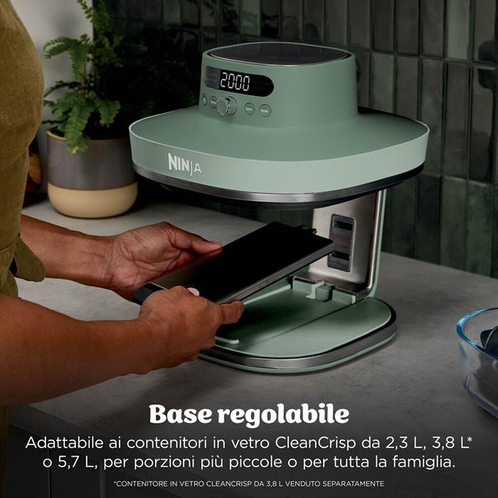 Immagine del prodotto NINJA - Friggitrice ad aria in vetro XL CRISPI PRO 5 IN 1-Verde Muschio