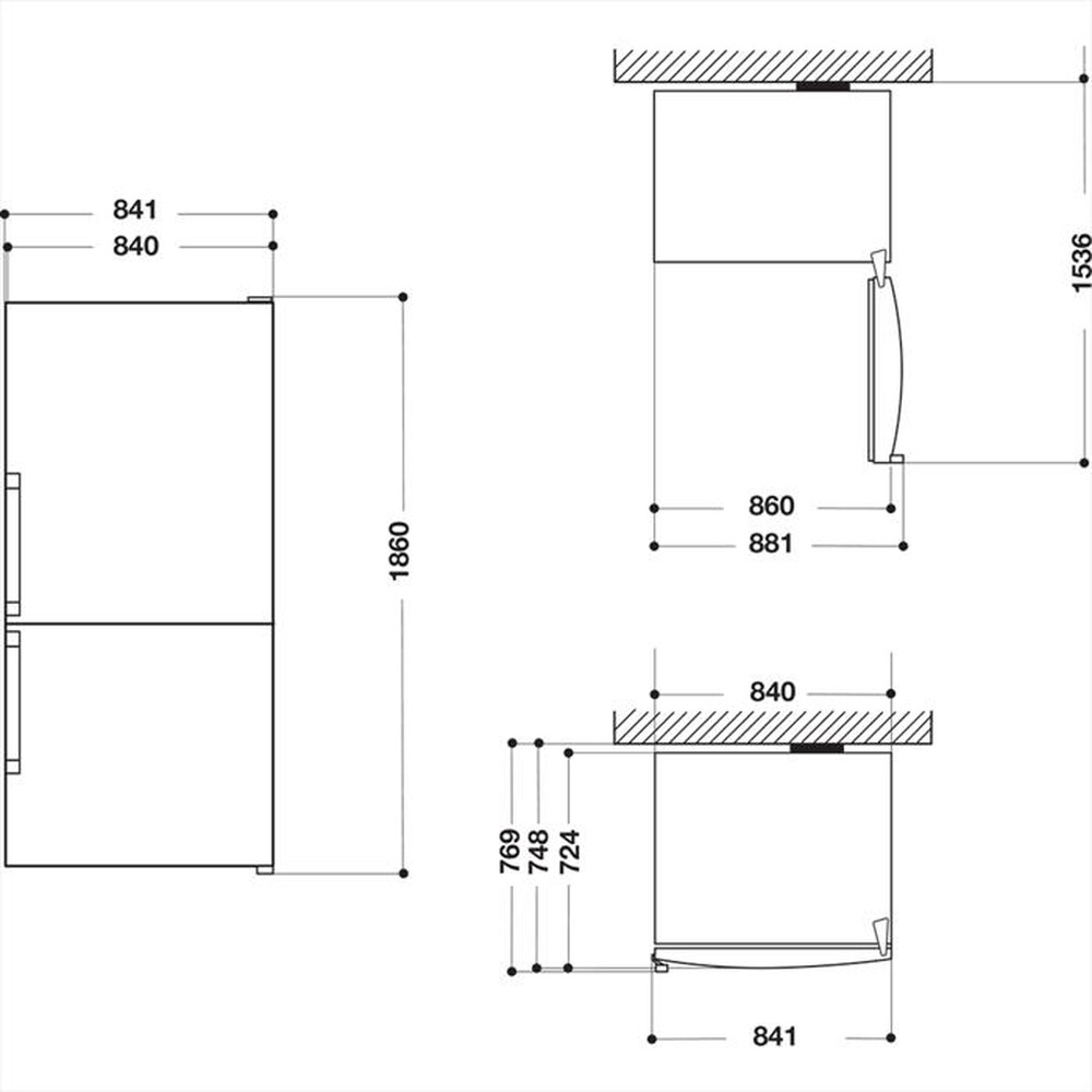 "WHIRLPOOL - Frigorifero combinato W84BE 72 X 2 Classe E"