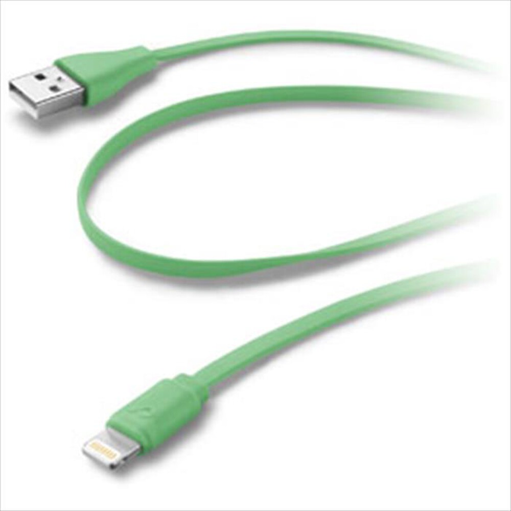 "CELLULARLINE - Flat USB Data Cable For iPhone USBDATACFLMFIIPH5G-Verde"