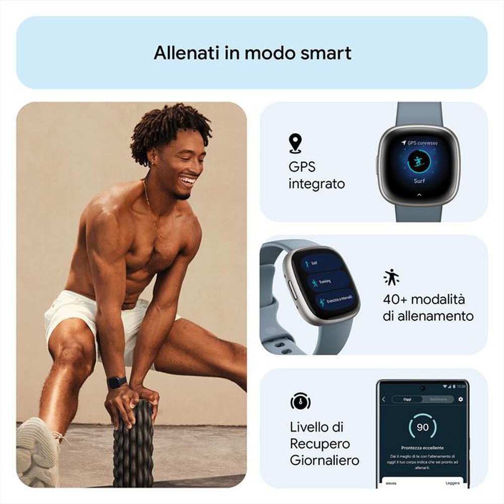 "FITBIT - VERSA 4 - FB523SRAG-BLU AVIO/ALL GRIGIO PL"