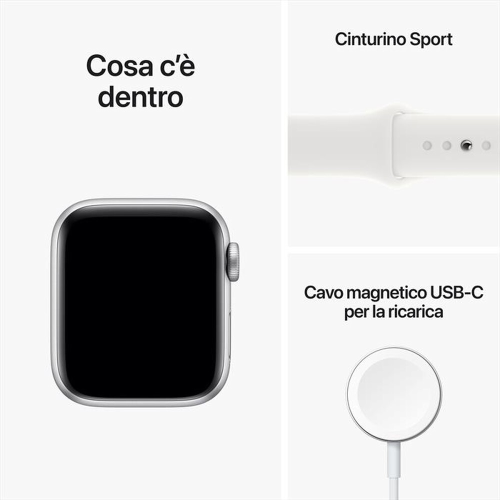"APPLE - Watch SE GPS 40mm Regular-Argento - Bianco"