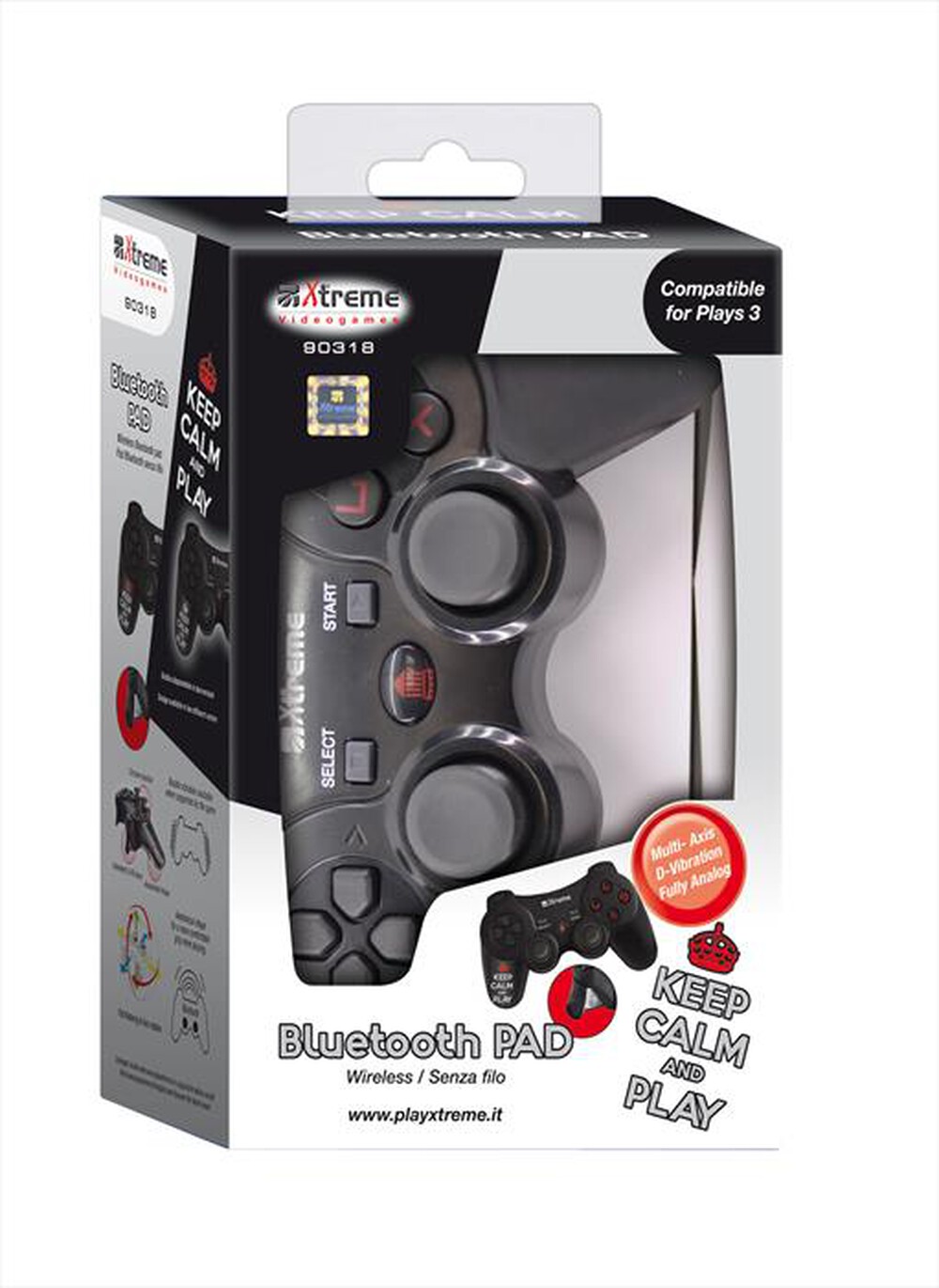 "XTREME - 90318 - PS3 Bluetooth Pad Keep Calm-Keep Calm"