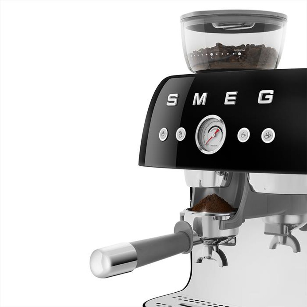 "SMEG - Macchina da Caffè+macinacaffè 50's Style EGF03BLEU-Nero LUCIDO"