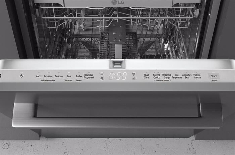 "LG - Lavastoviglie QUADWASH DB242TX Classe D 14 coperti-Acciaio inossidabile"