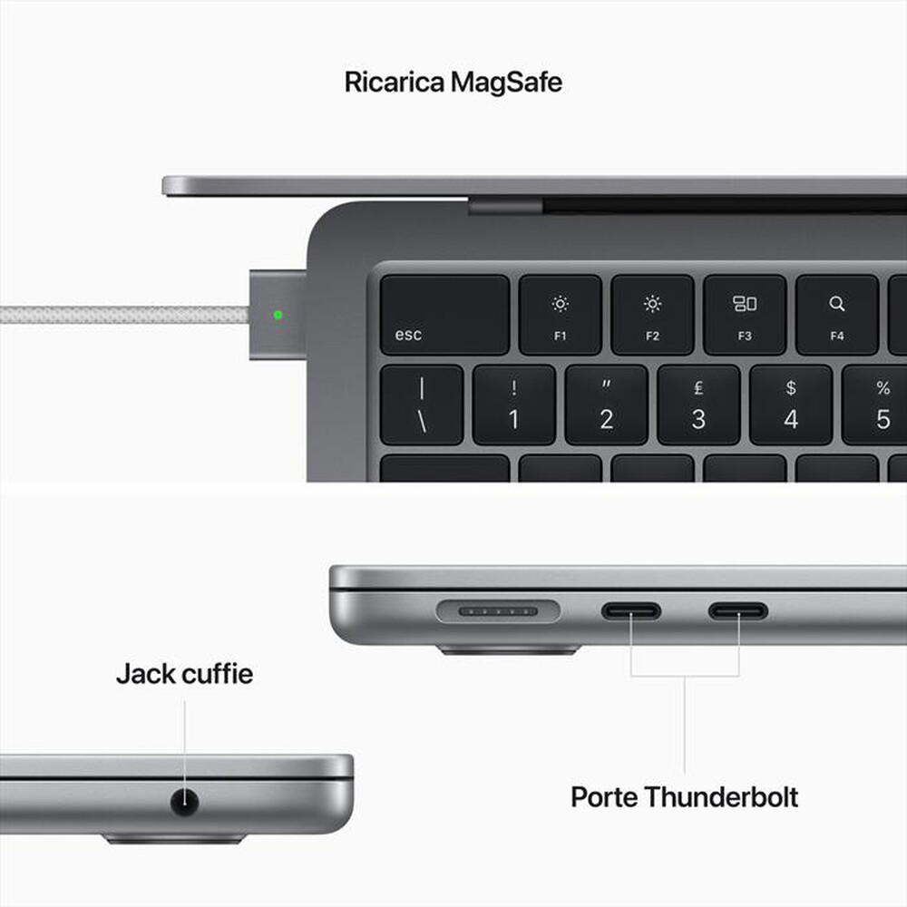 "APPLE - MacBook Air 13 M2 8-core CPU 10-core GPU 512GB SSD-Grigio Siderale"