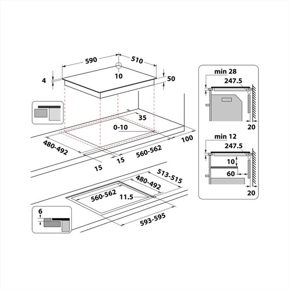 "HOTPOINT ARISTON - Piano cottura elettrico CLEANPROTECT HB 4860C CPNE-Nero"