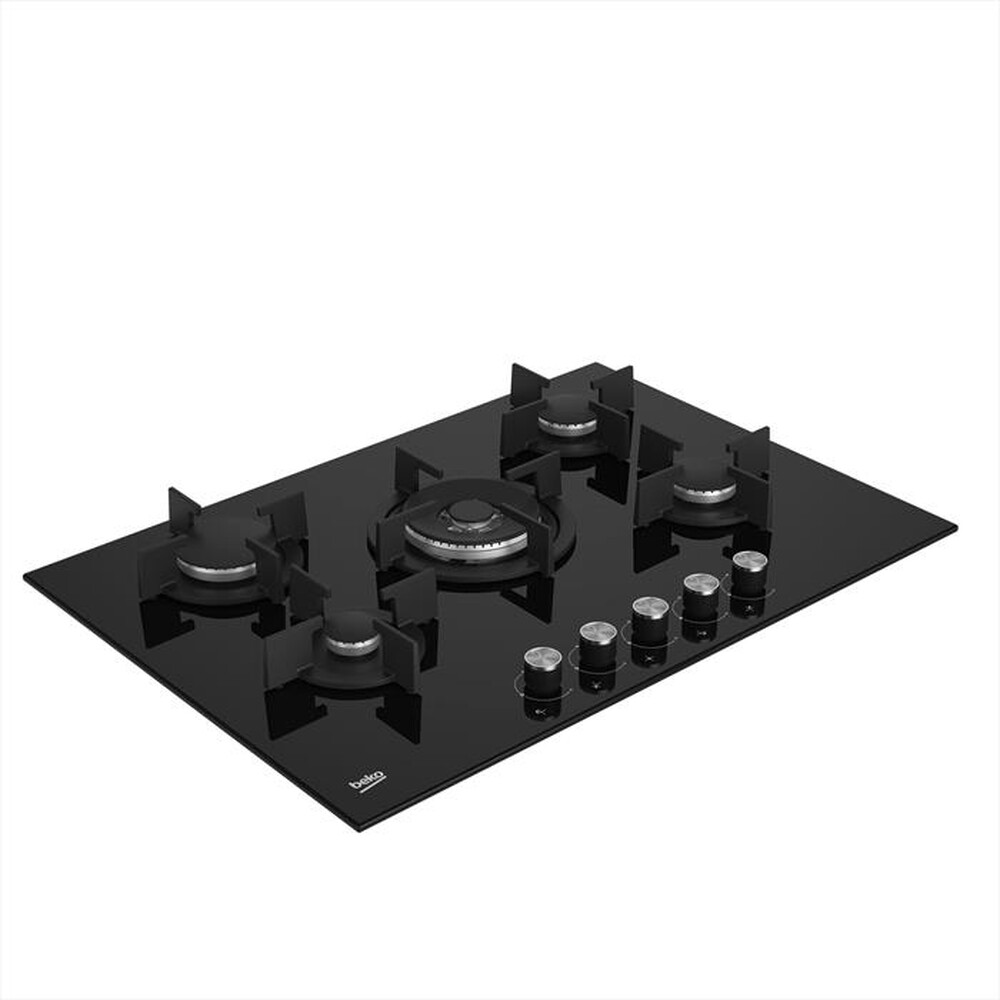 "BEKO - Piano cottura a gas HILW75222S 75cm-Cristallo Nero"