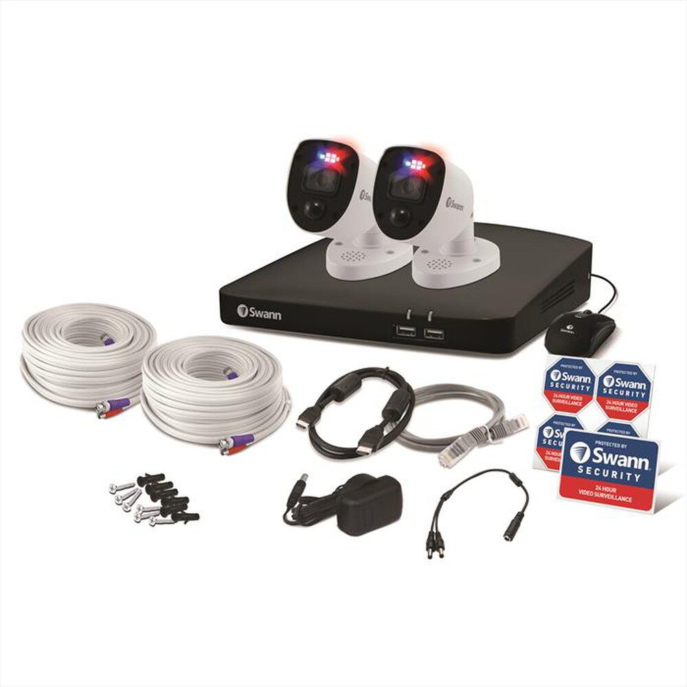 "SWANN - KIT NVR 1TB 4CH + 2 CAM 4K-white"