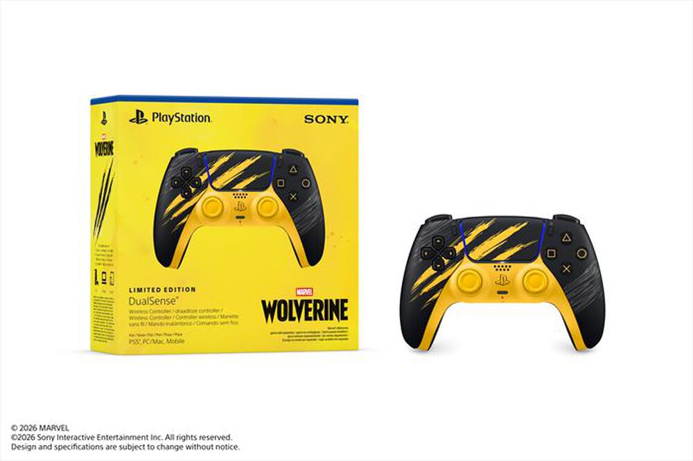 Immagine del prodotto SONY COMPUTER - Controller DualSense Wolverine Battle Limited Ed.-Nero, Giallo