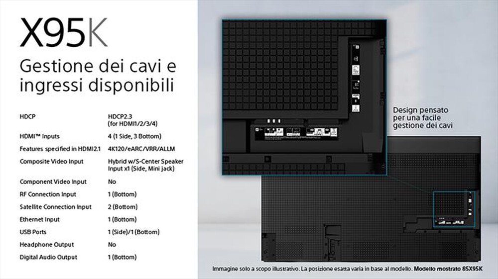 Immagine del prodotto SONY - SMART TV BRAVIA XR Mini LED 4K 85" XR85X95KAEP-Nero