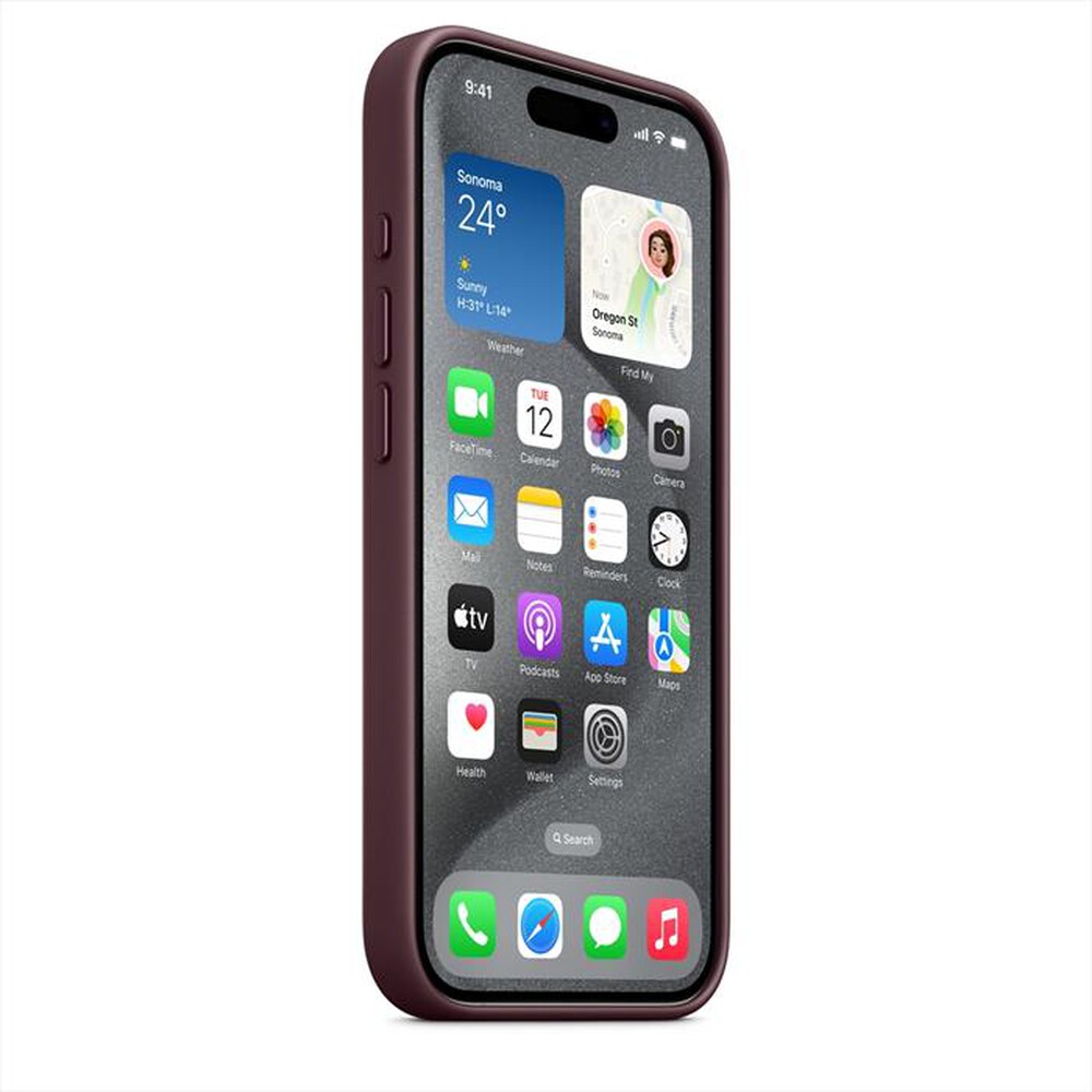 "APPLE - Custodia MagSafe tessuto iPhone 15 Pro-Gelso"