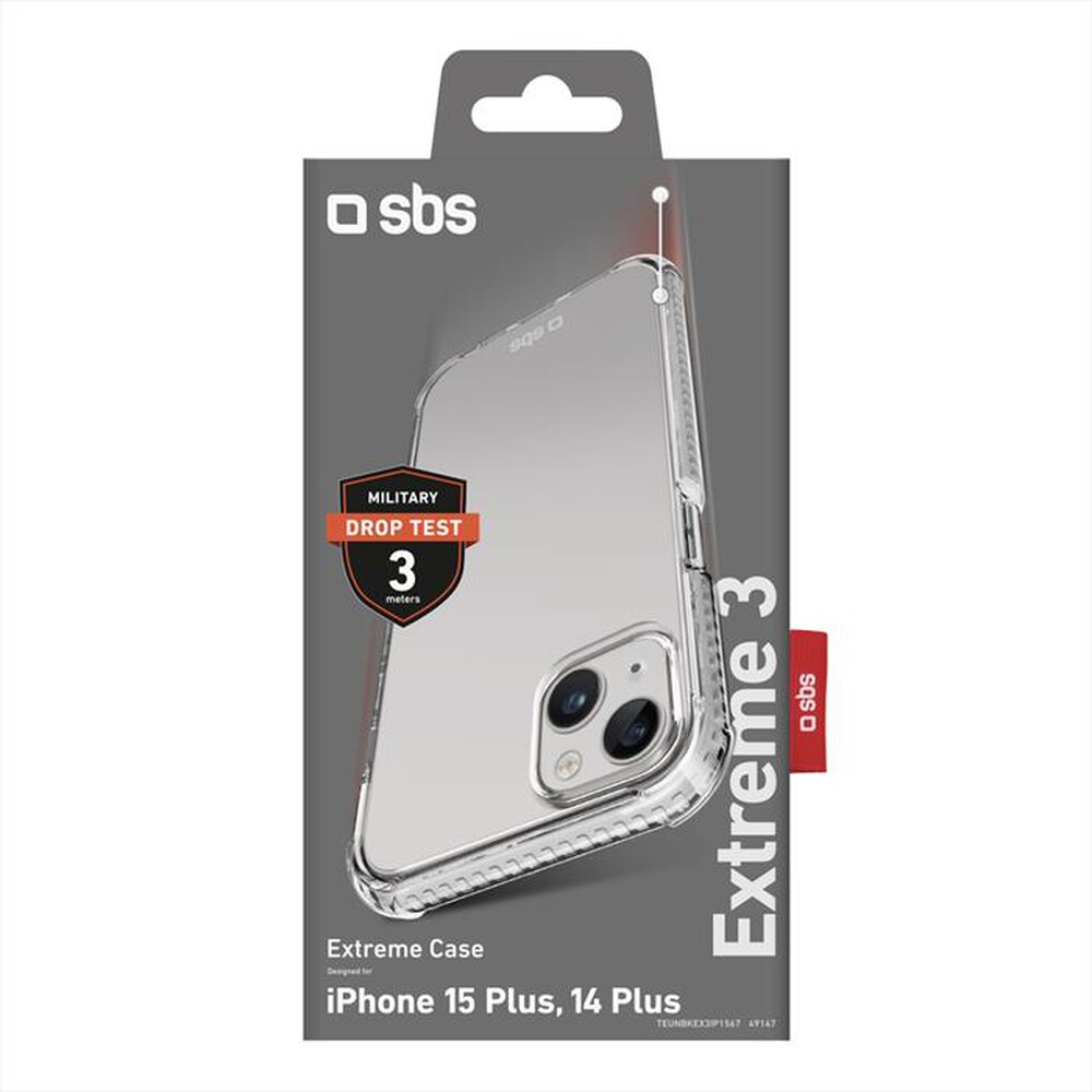 Immagine del prodotto SBS - Cover Extreme 3 TEUNBKEX3IP1567 iPhone 15 Plus-Trasparente