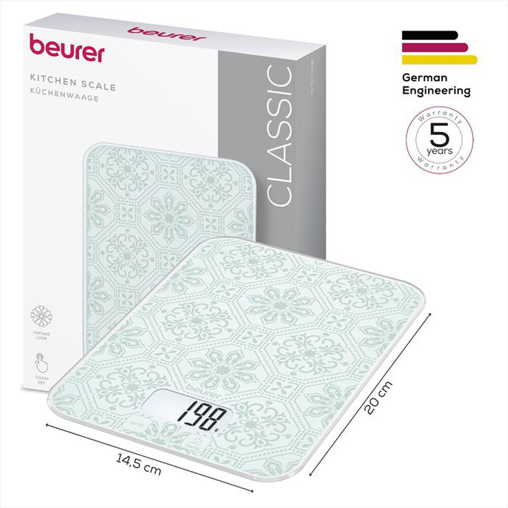 Immagine del prodotto BEURER - Bilancia da cucina KS 19 VINTAGE-Bianco e azzurro