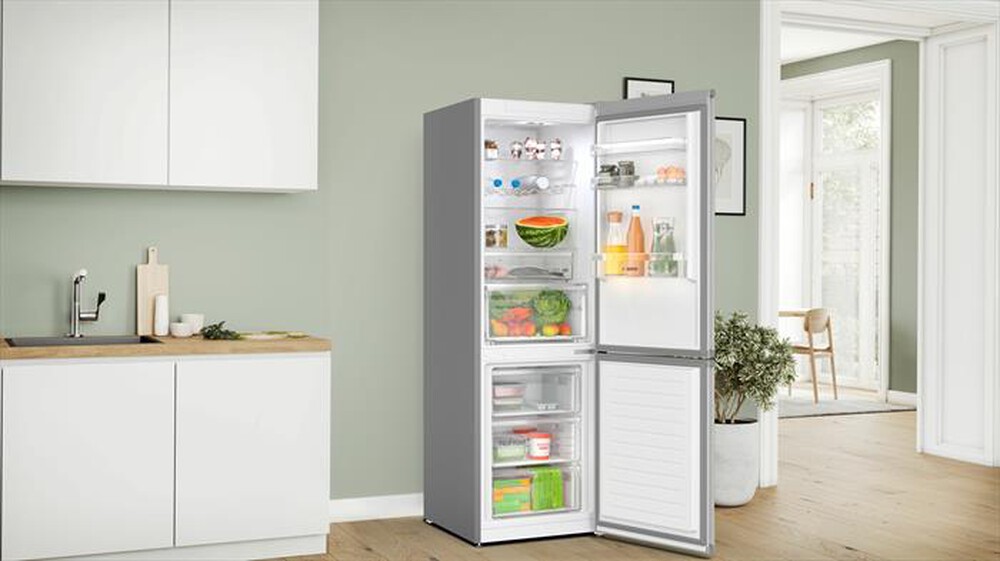 "BOSCH - Frigorifero combinato KGN367LDF Classe D-Metal look"