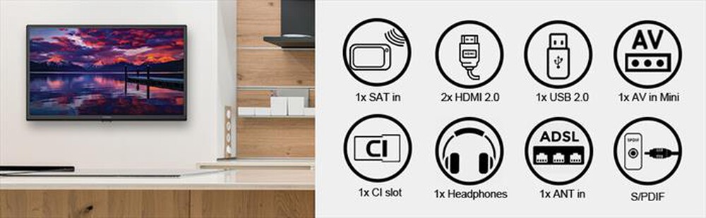 Immagine del prodotto STRONG - TV LED 24" SRT24HE4023-nero