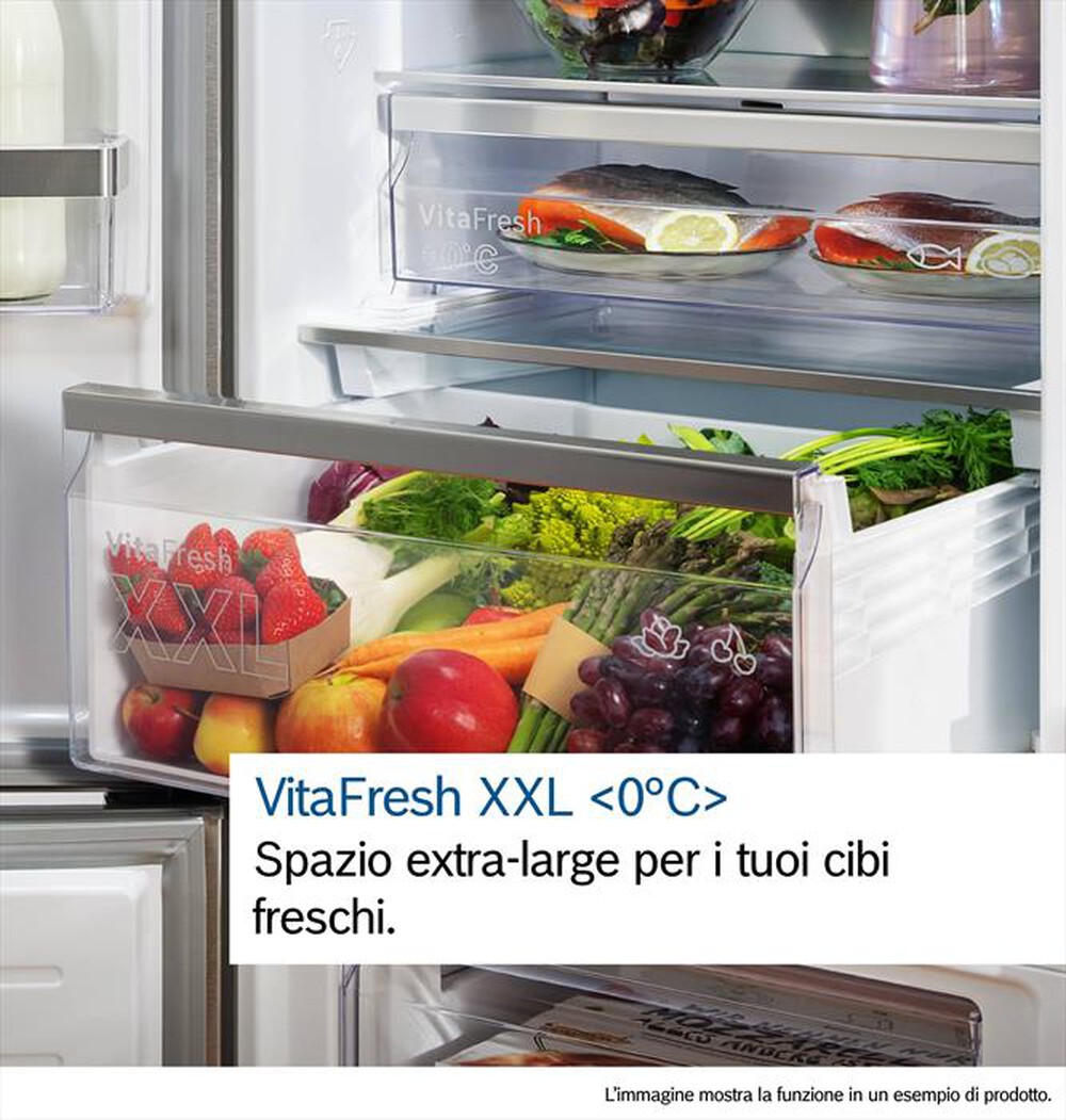 "BOSCH - Frigorifero combinato KGN49OCAF Classe A 440 lt-Acciaio"