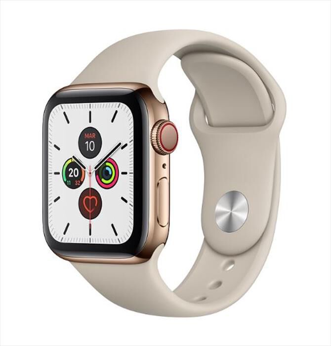 APPLE - Apple Watch Series 5 Cel 44mm Acciaio Oro-Cinturino Sport Tortora |  Euronics