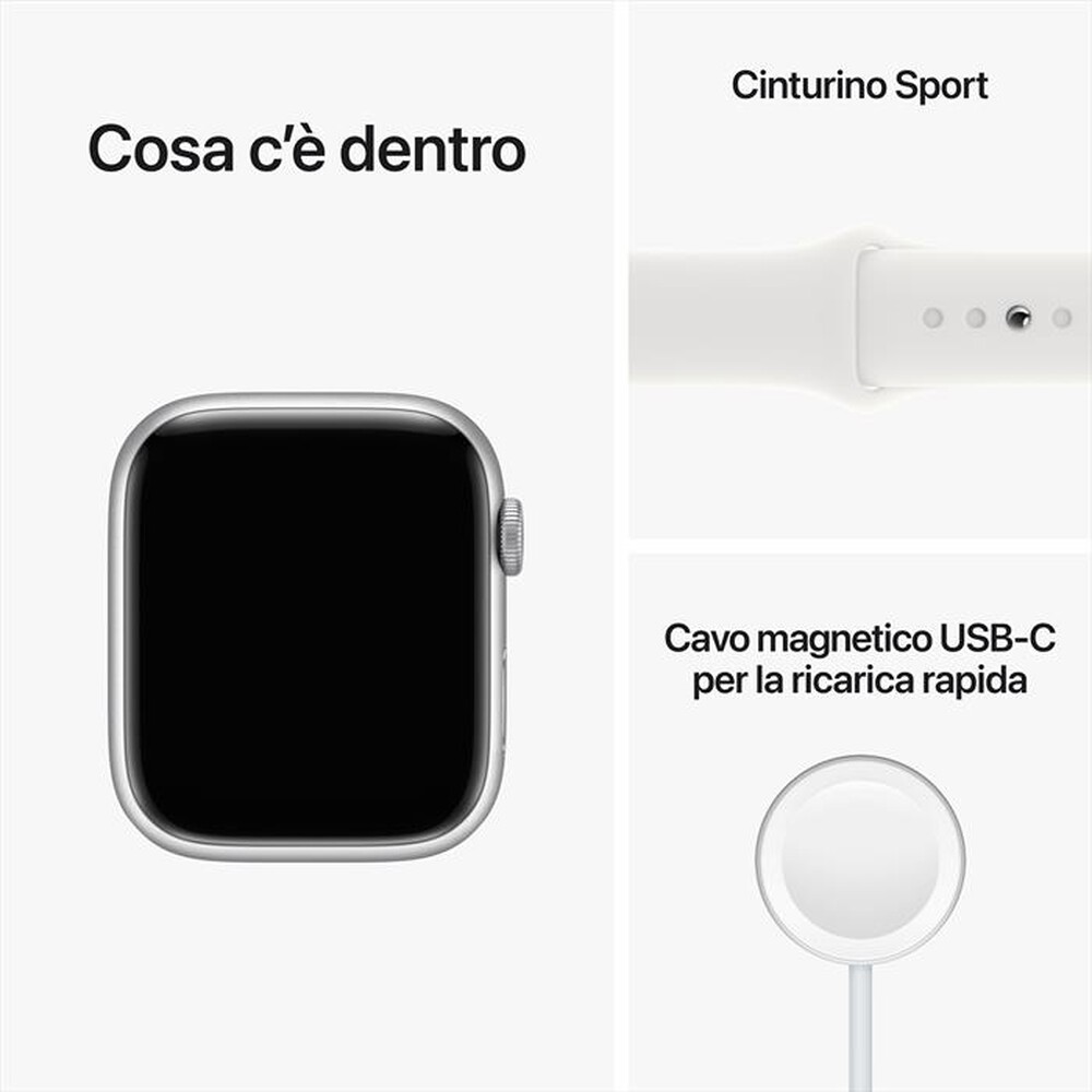 Immagine del prodotto APPLE - Watch Series 8 GPS 45mm Alluminio-Argento - Bianco