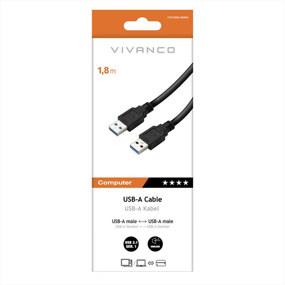 Immagine del prodotto SBS - Cavo USB 3.1 Gen.1 spina A - spina A 1,8 m-Nero