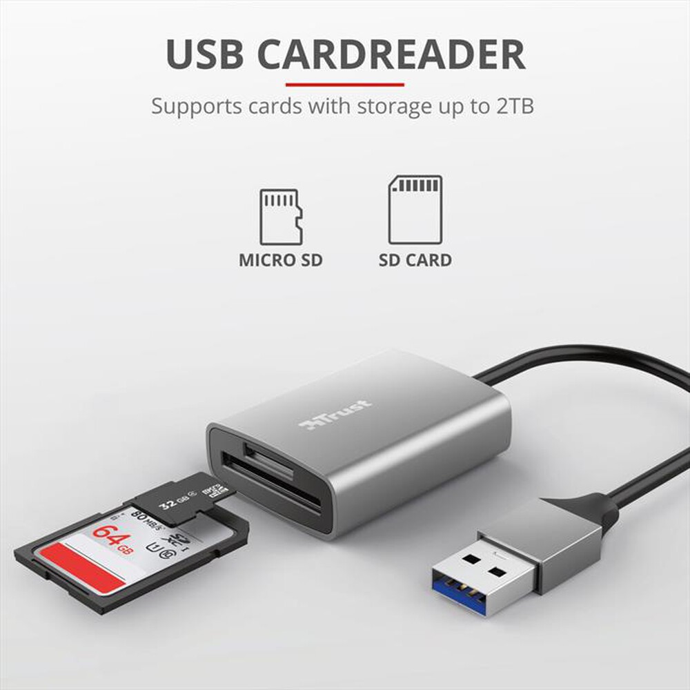 "TRUST - DALYX FAST USB3.2 CARDREADER-Grey"