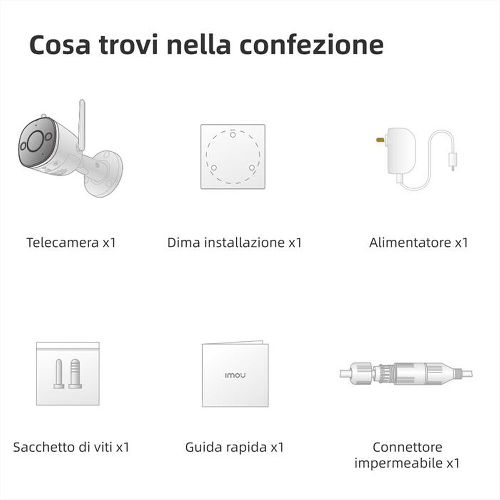 "IMOU - BULLET 2S TELECAMERA DA ESTERNO IP67-BIANCO"