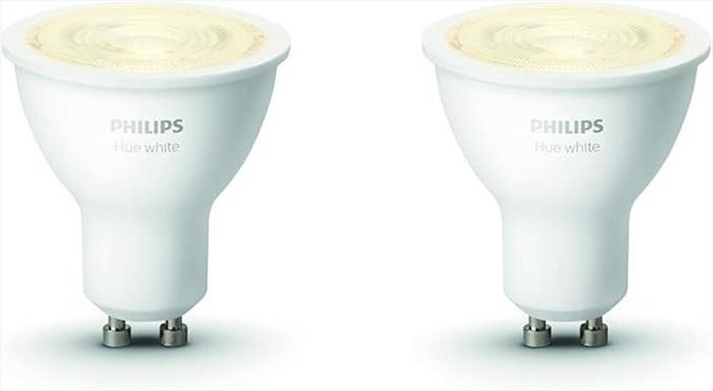 "PHILIPS - HUE WHITE, 2 FARETTI SMART, CONTROLLO VOCALE-Bianco"