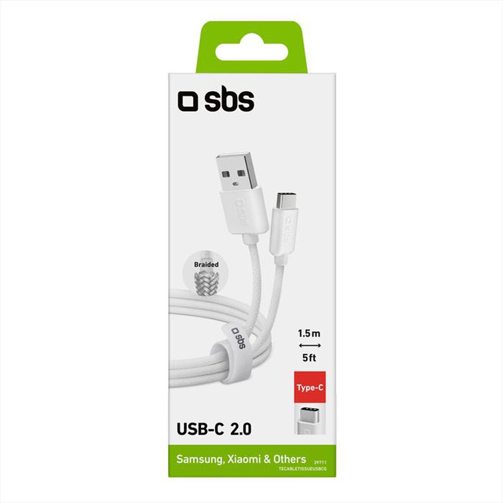 Immagine del prodotto SBS - Cavo in tessuto USB a type-C TECABLETISSUEUSBCG-Grigio