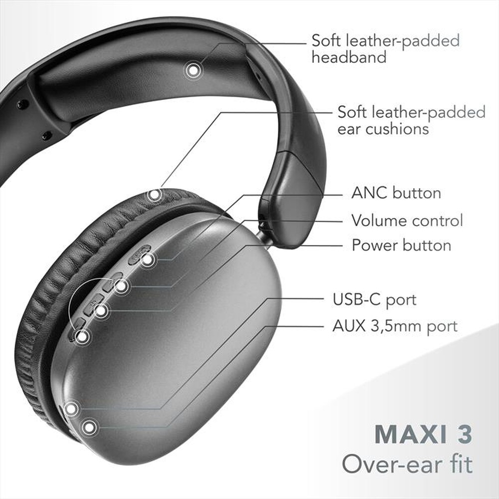 Immagine del prodotto MUSIC SOUND - Cuffie wireless over-ear MAXI3-Black