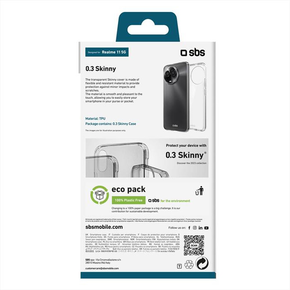 "SBS - Cover Skinny TESKINRE115GT per Realme 11 5G-Trasparente"
