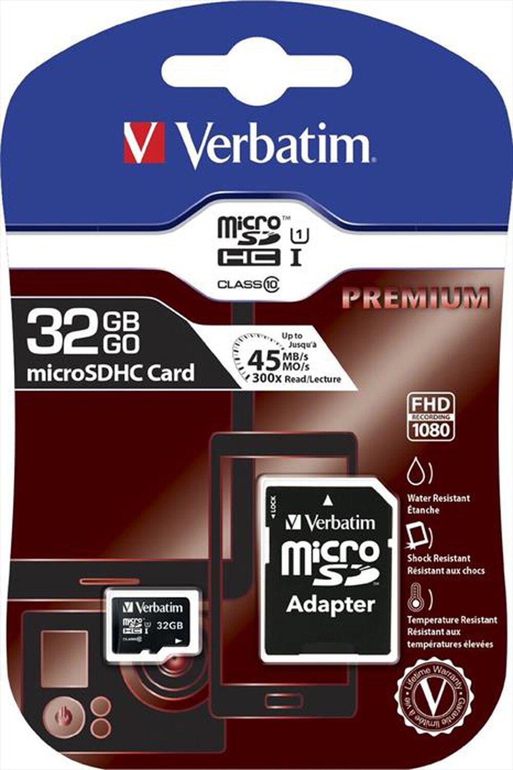 Immagine del prodotto VERBATIM - Micro SD 32GB Classe 10 + Adattatore SD