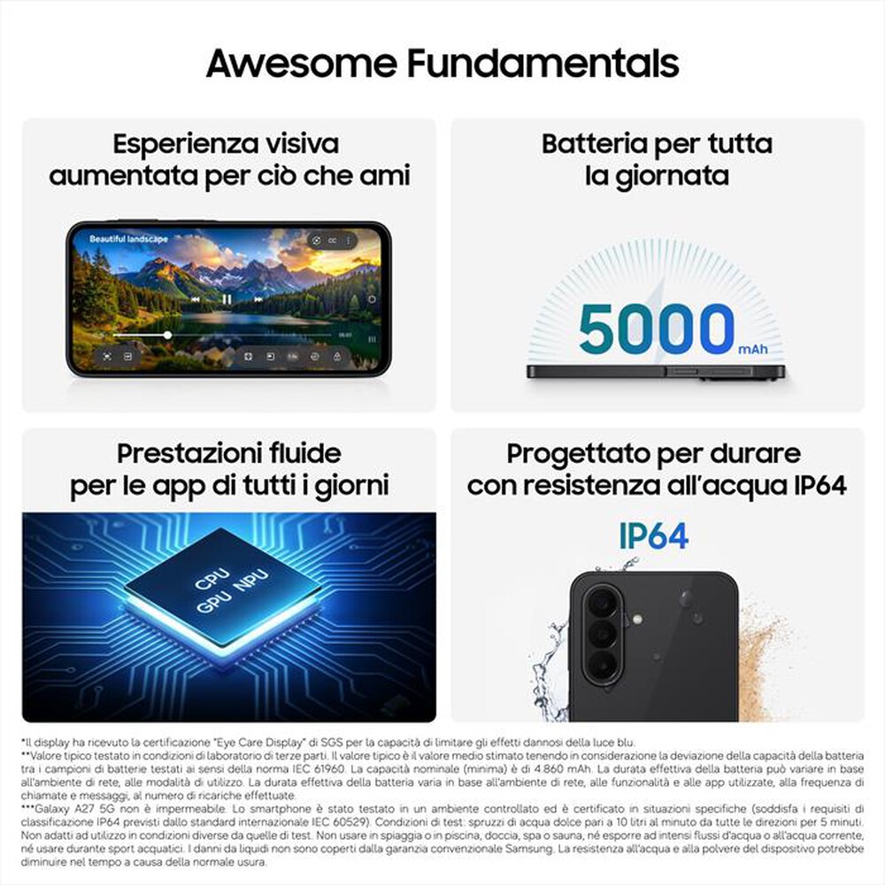 Immagine del prodotto SAMSUNG - Smartphone GALAXY A27 5G (6GB+128GB)-Blue