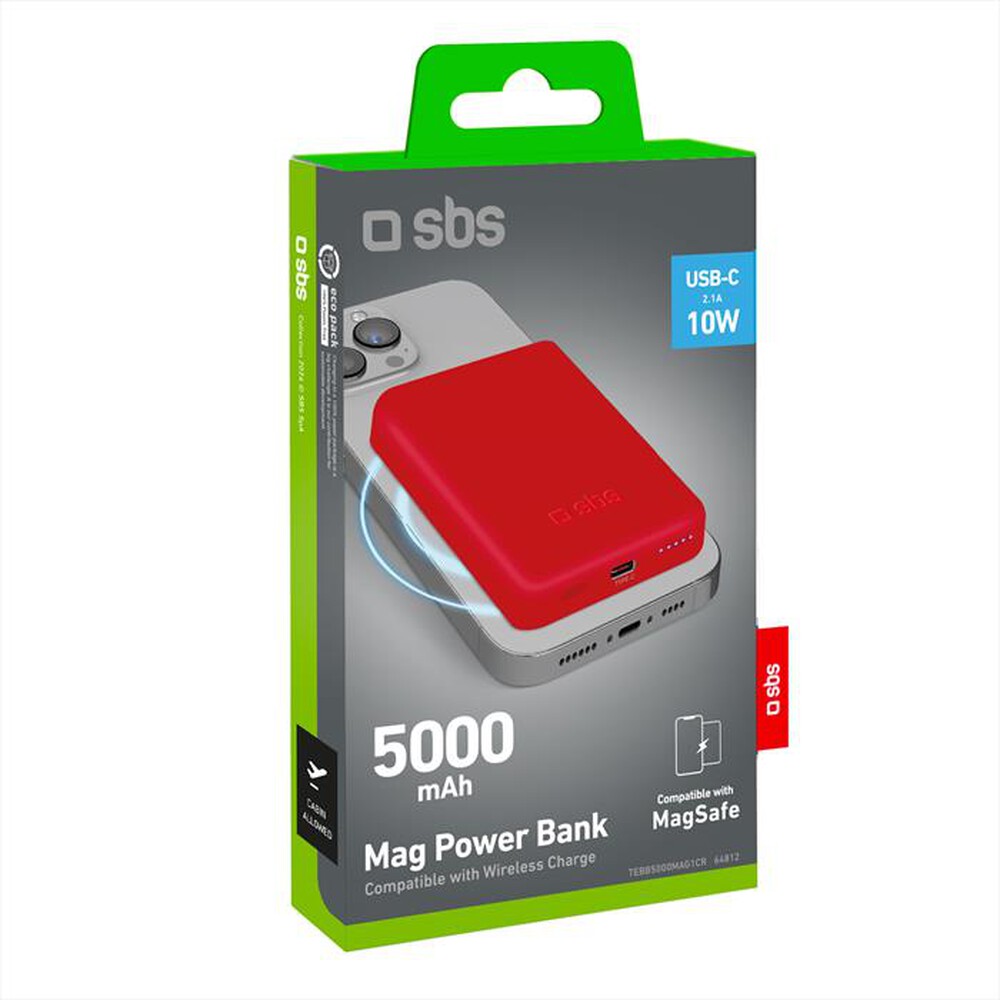 "SBS - Power bank TEBB5000MAG1CR-Rosso"