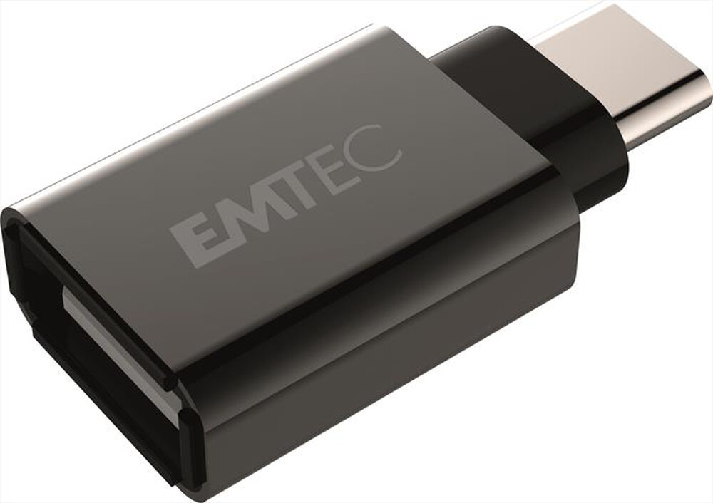 "EMTEC - EMTEC T600 ADATTATORE USB/TYPE-C-Nero/Alluminio"