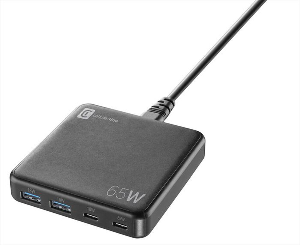 "CELLULARLINE - Caricatore da rete ACHUSBGAN4PD65WK-Nero"