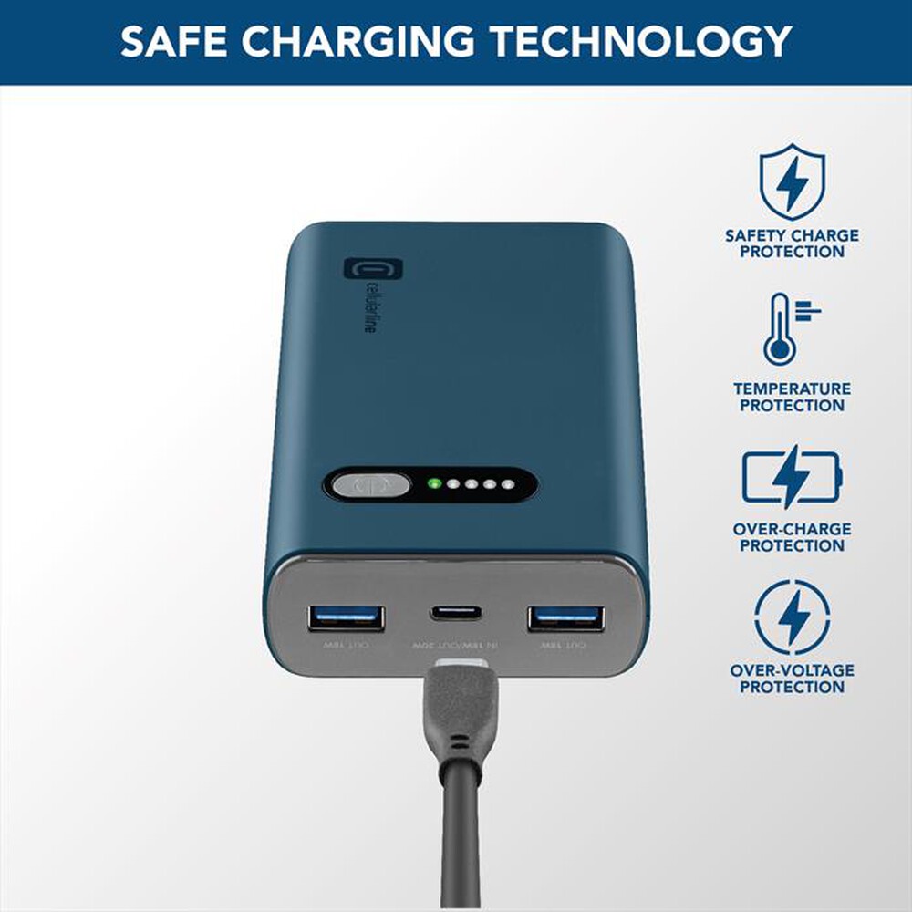 Immagine del prodotto CELLULARLINE - Caricabatterie Portatile PBFAST01PD10000G-Blu