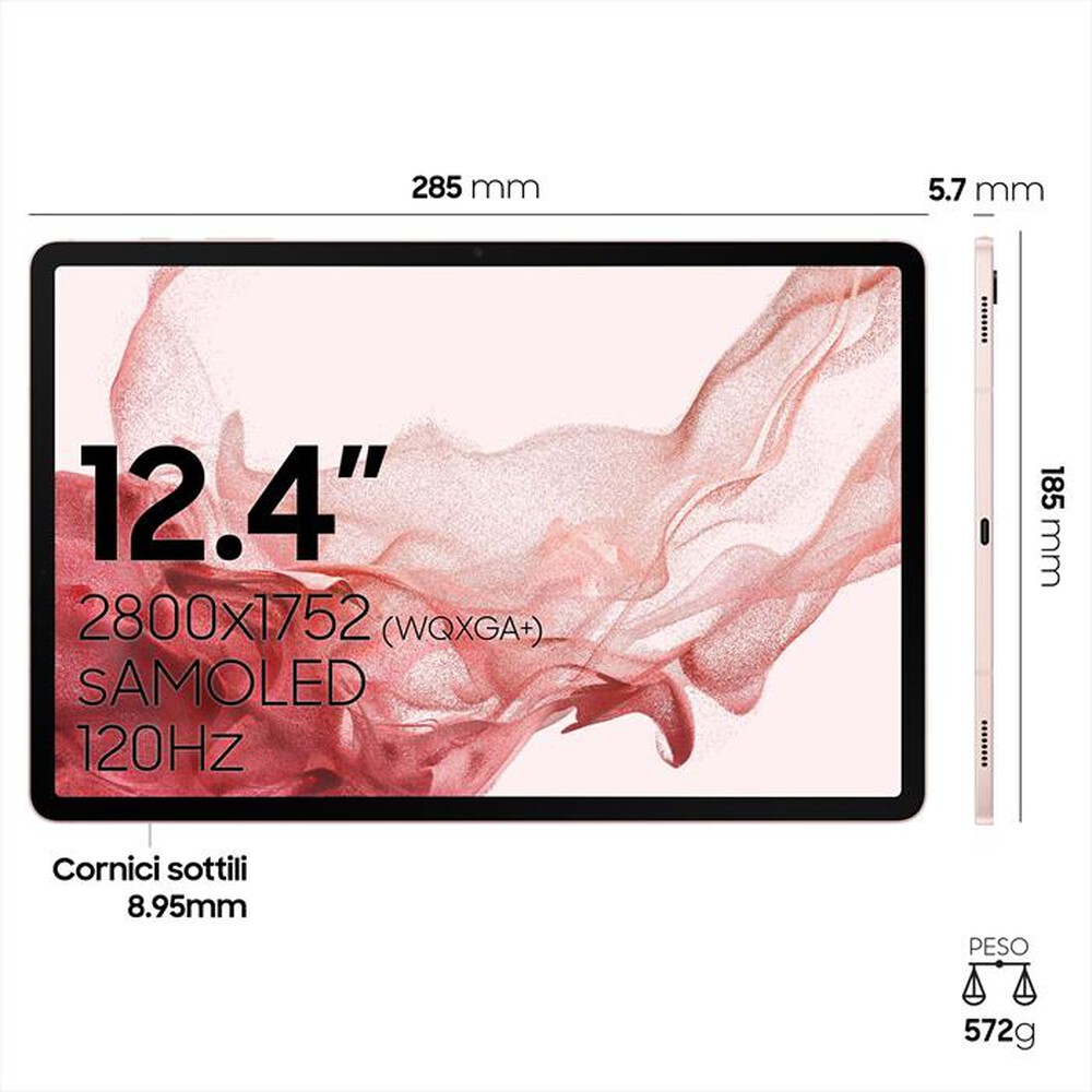 Immagine del prodotto SAMSUNG - GALAXY TAB S8+ 5G 256GB-Pink Gold