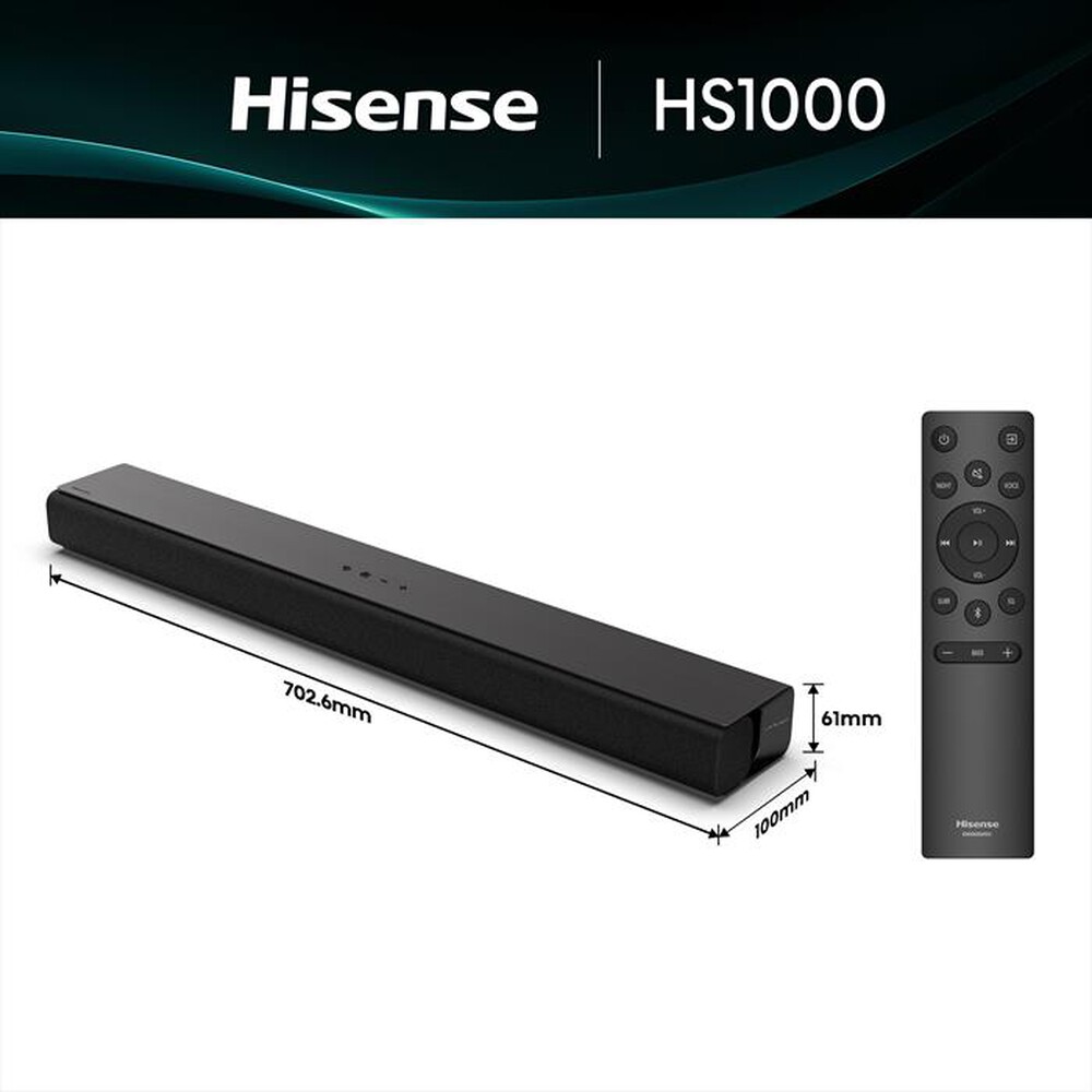 Immagine del prodotto HISENSE - Soundbar 120W HS1000-NERO