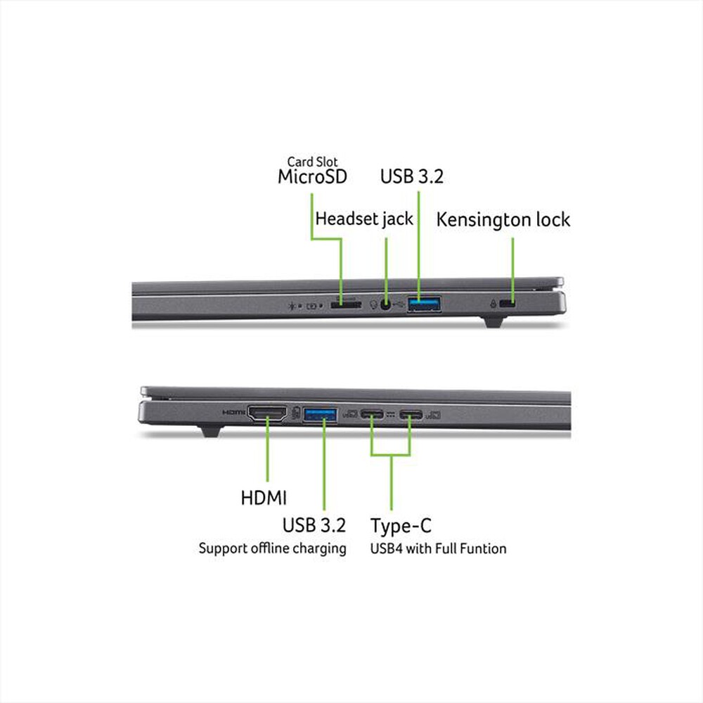 Immagine del prodotto ACER - Notebook ASPIRE 16 AI A16-11M-X8E6-Grigio