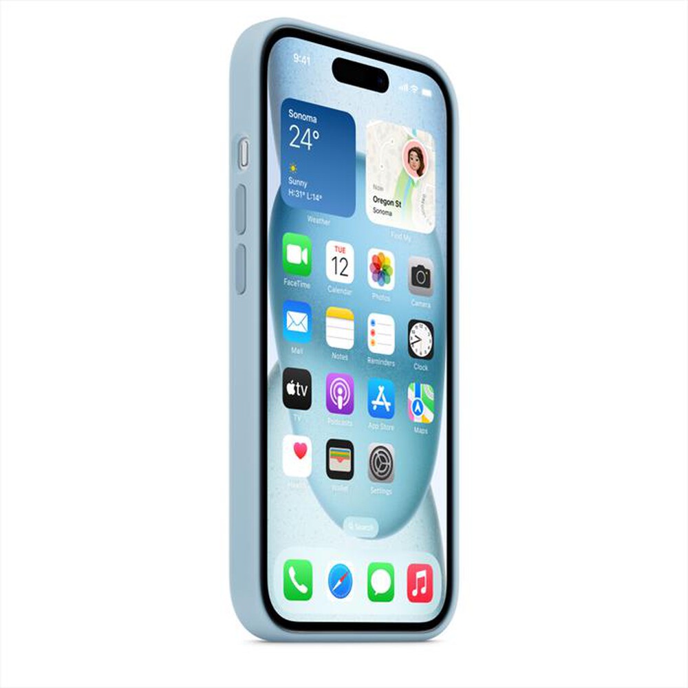"APPLE - Custodia MagSafe in silicone per iPhone 15-Blu chiaro"