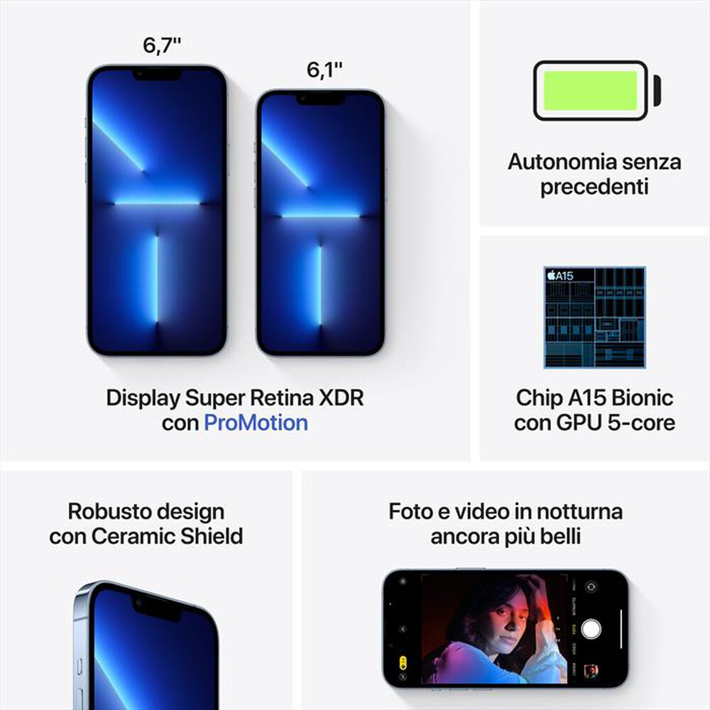 "WIND - 3 - APPLE iPhone 13 Pro Max 128GB-Azzurro Sierra"