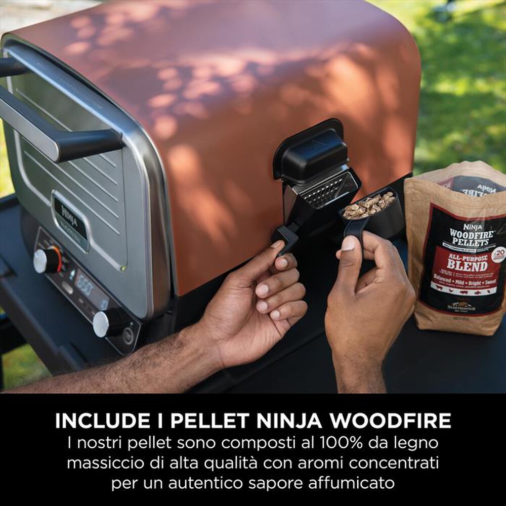 "NINJA - Forno elettrico da esterno pizza/arrosti Woodfire-Rame"