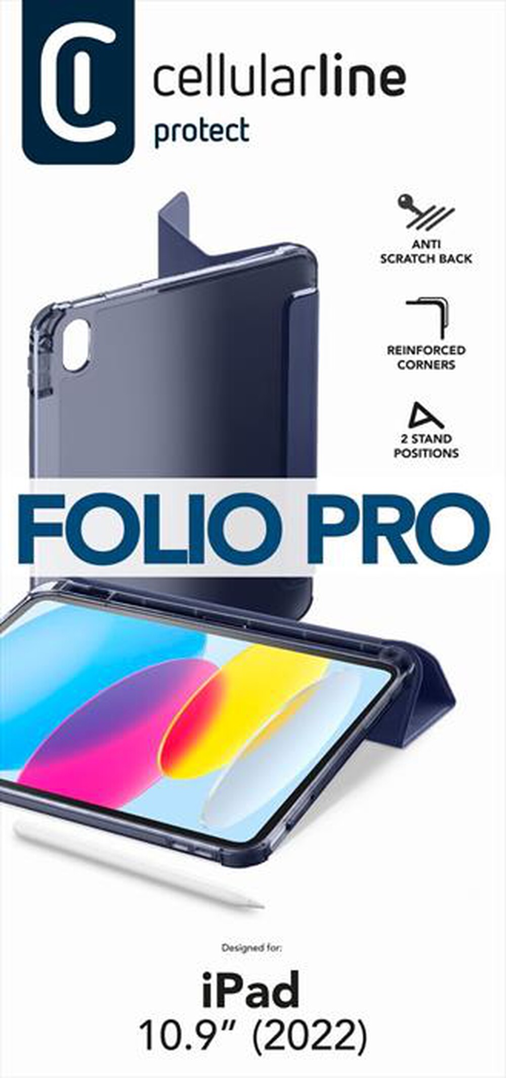Immagine del prodotto CELLULARLINE - Custodia FOLIOIPAD22102B per iPad 10.9'' (2022)-Blu