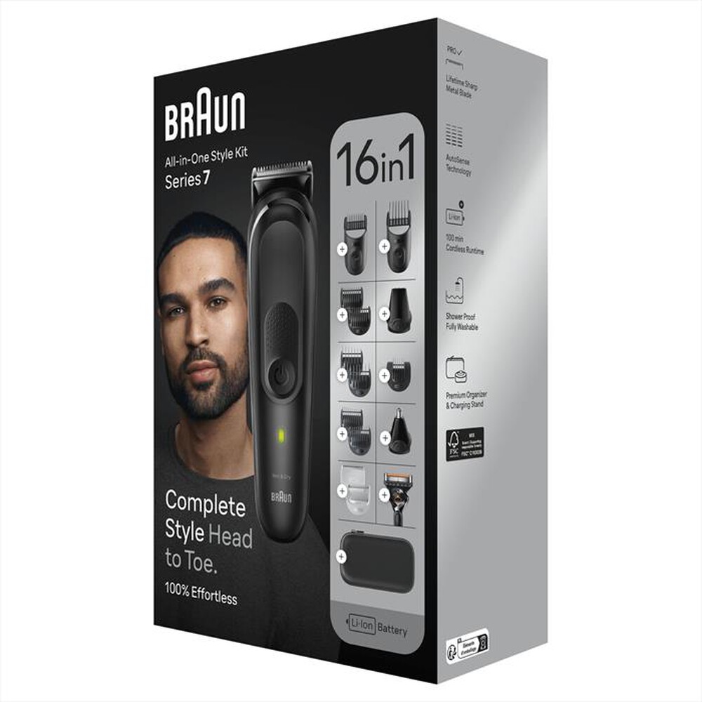 "BRAUN - Regolabarba MGK7470-NERO OPACO"