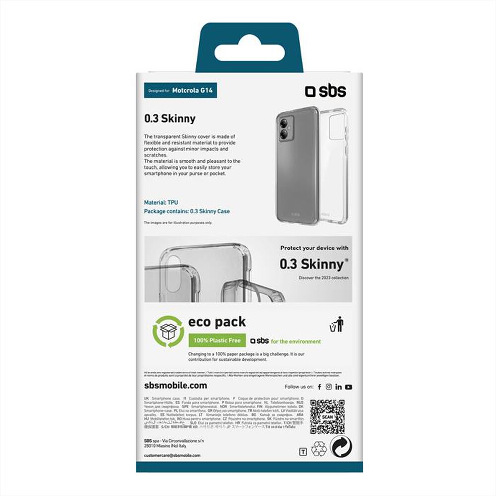 Immagine del prodotto SBS - Cover skinny TESKINMOG14T per Motorola G14-Trasparente