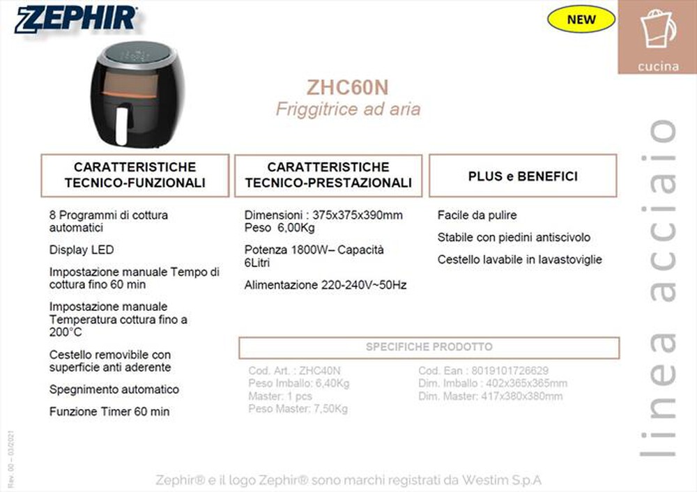 "ZEPHIR - ZHC60N-Nero"