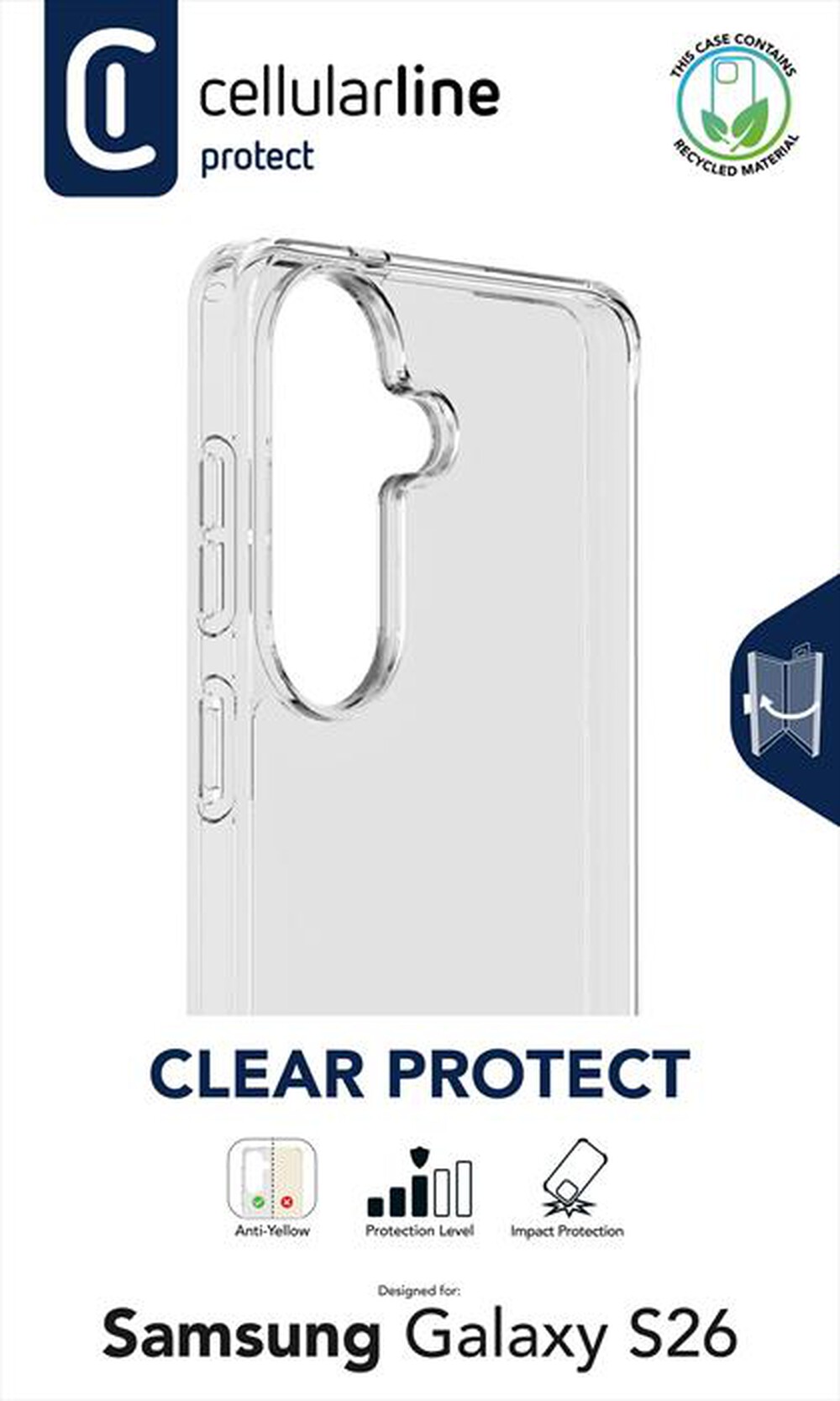Immagine del prodotto CELLULARLINE - Custodia rigida Clear Protect per Galaxy S26-Trasparente