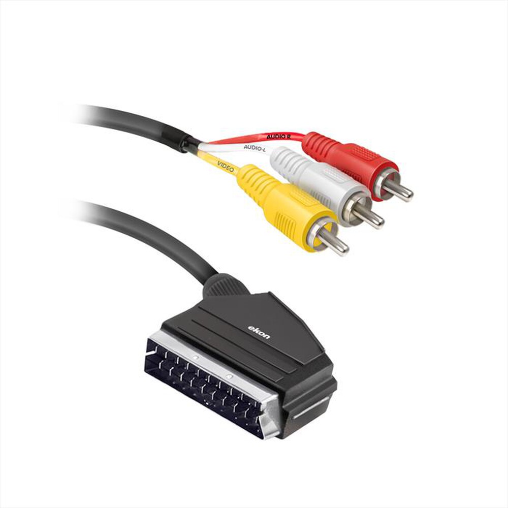 "EKON - Cavo Scart RCA con switch-Nero"
