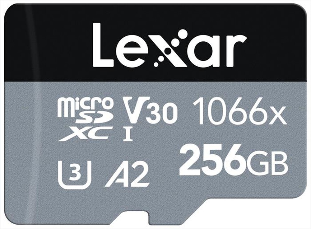 "LEXAR - SDMICRO 1066X 256GB CL.-Black/Silver"