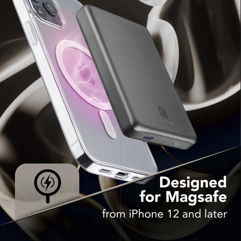 Immagine del prodotto CELLULARLINE - Power Bank PBMAGSLIM10000WIRD-Grigio