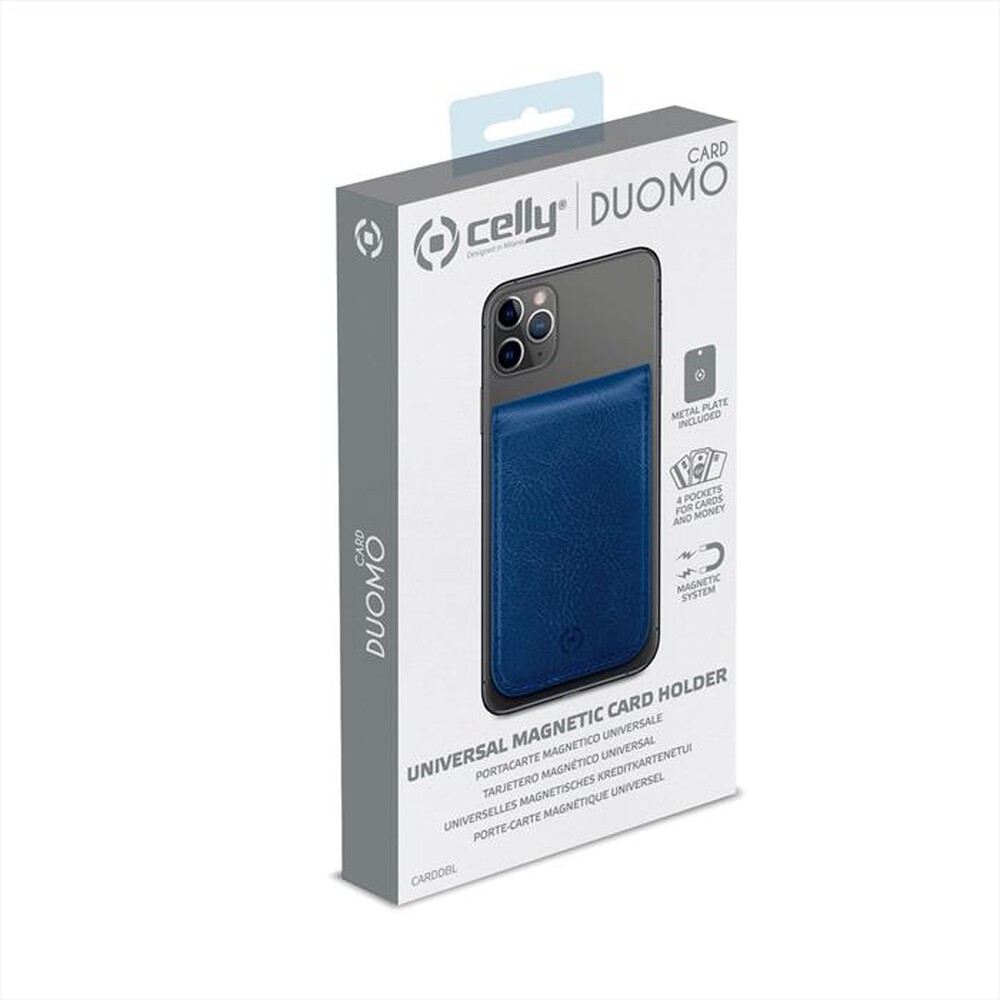 "CELLY - CARDDBL - PORTACARTE MAGNETICO-BLU/SIMILPELLE"